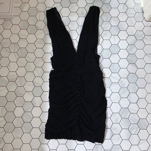 Black plunging dress